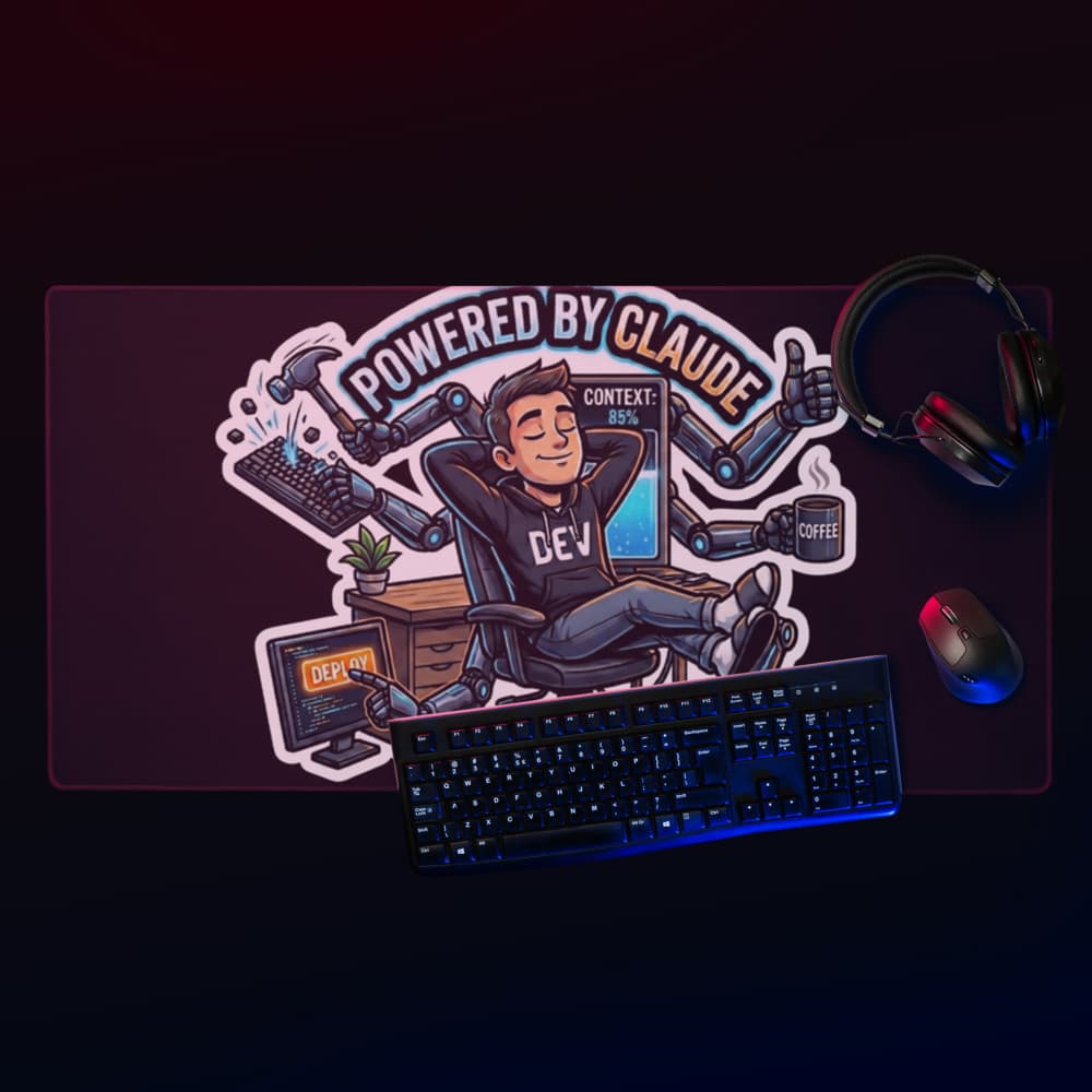 POWERED BY CLAUDE — Developer T-Shirt by ByteWear — view 4