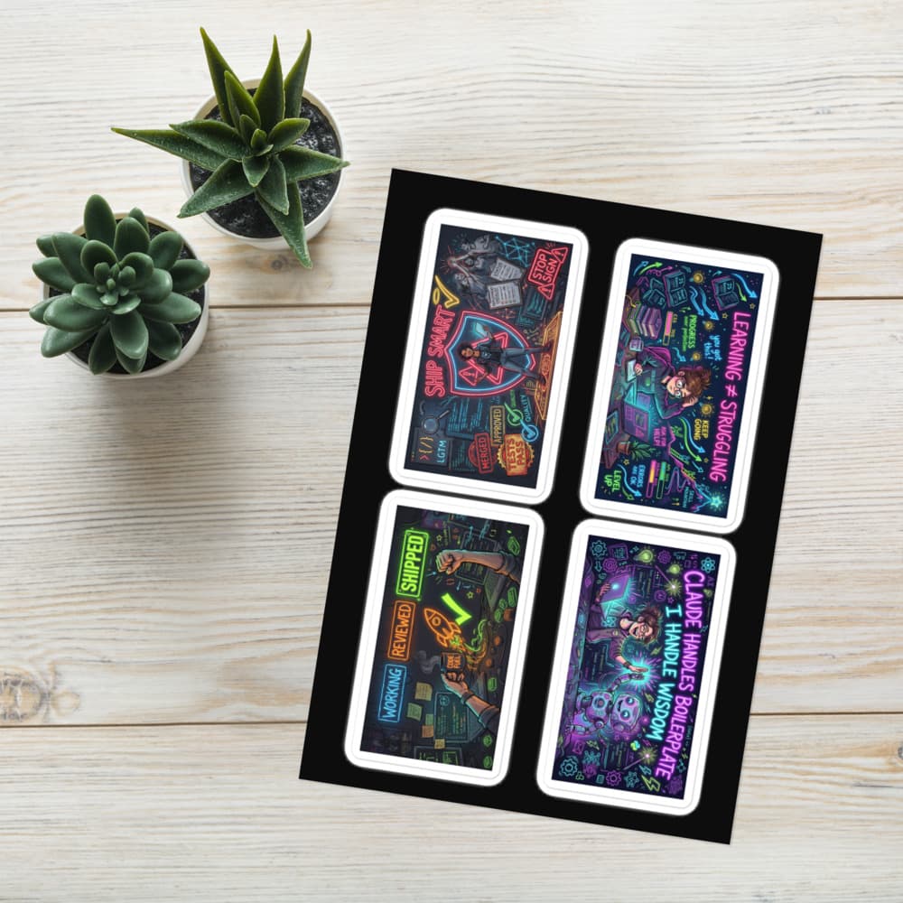 Shipped With Standards Sticker Sheet — Developer Stickers for Programmers — Developer T-Shirt by ByteWear — view 7